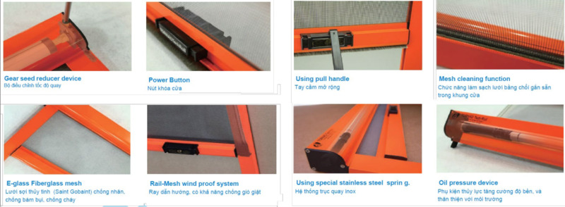 Cửa lưới AirMesh Techroll cấu tạo chuẩn, vật liệu cao cấp và bền bỉ