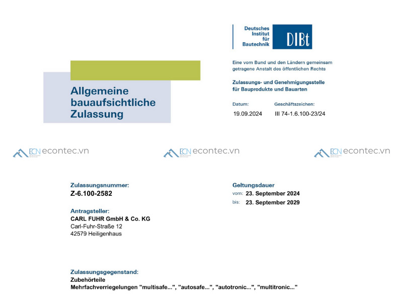 Chứng chỉ quốc tế khẳng định độ an toàn và bền bỉ của Fuhr