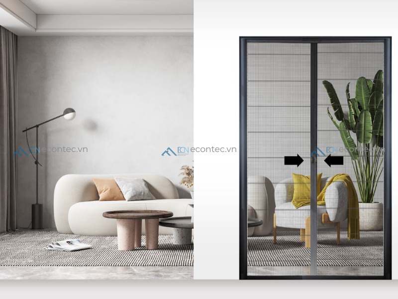 Cửa lưới hai cánh AirMesh TechRoll tối ưu cho không gian rộng