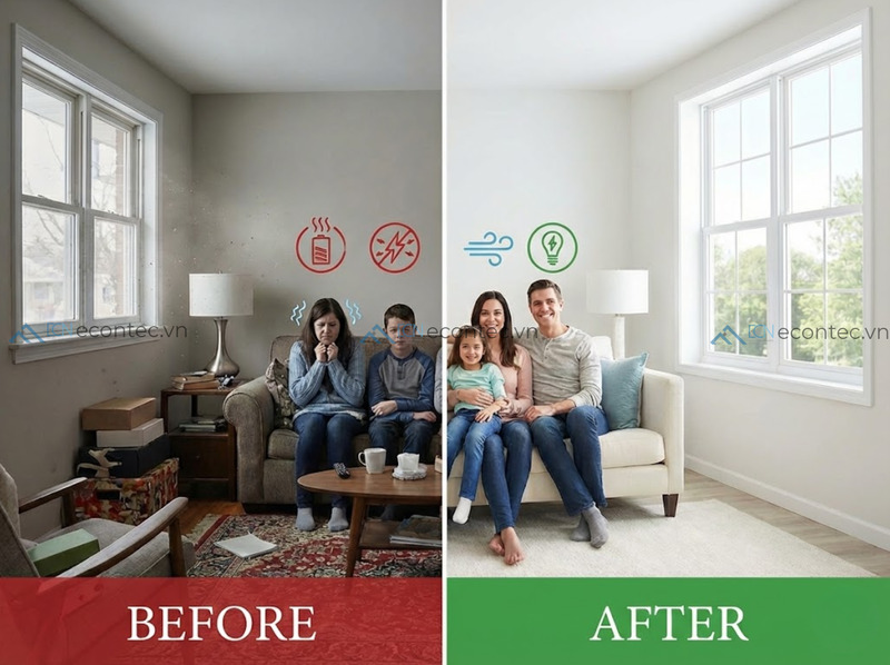 ASTM E283 nâng cao tiện nghi và sự yên tĩnh không gian