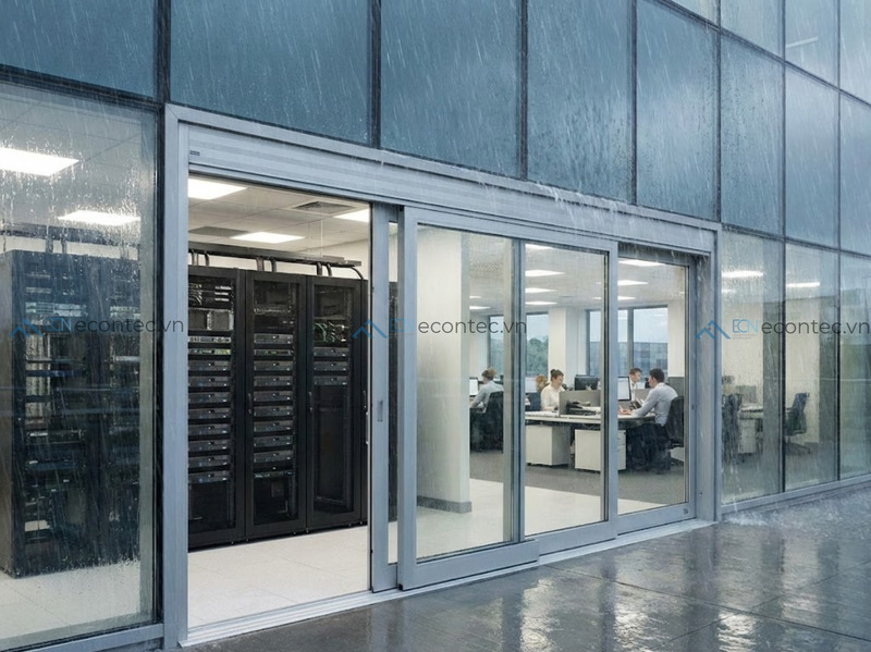 Cửa ASTM E331 bảo vệ văn phòng khô ráo an toàn