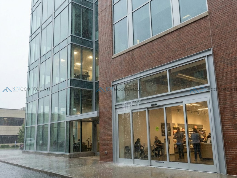 Cửa đạt ASTM E331 bảo vệ công trình trước mưa bão