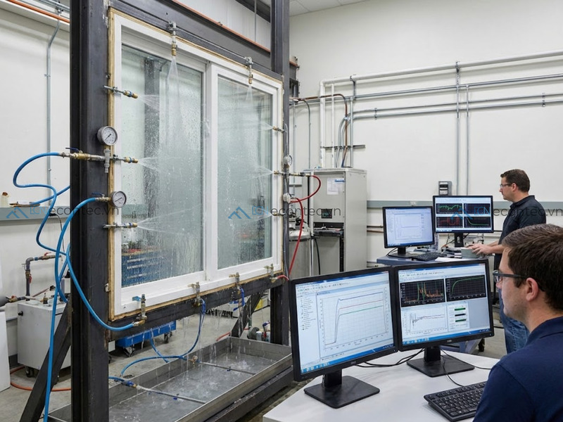 ASTM E331 kiểm định chống thấm nước dưới áp suất tĩnh