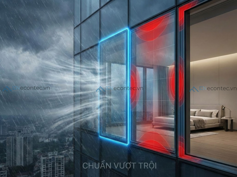 Hệ cửa đạt BS EN 1025 kín khí và chịu áp suất vượt trội