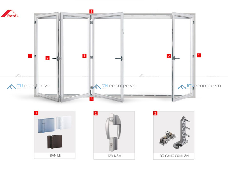 Roto Patio Fold mở rộng không gian với cửa gấp trượt