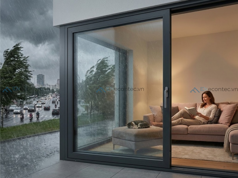 Kính hộp giúp cách âm tốt và chịu lực gió bão hiệu quả