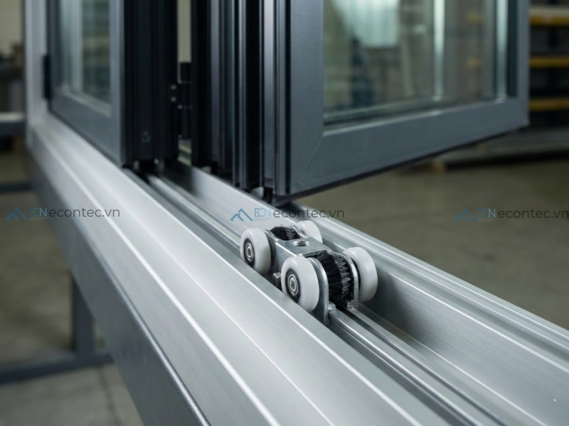 Cấu trúc ray dẫn hướng của hệ cửa xếp trượt