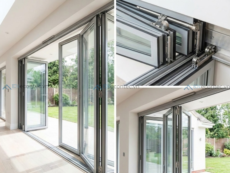 Khái niệm và cơ chế vận hành của cửa xếp trượt