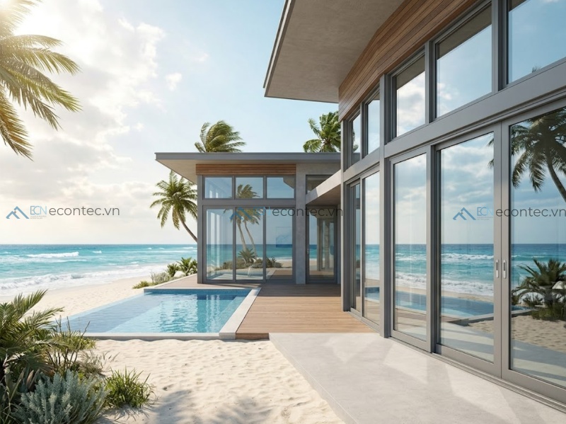 Giải pháp cửa nhôm kính bền bỉ chống ăn mòn cho công trình biển