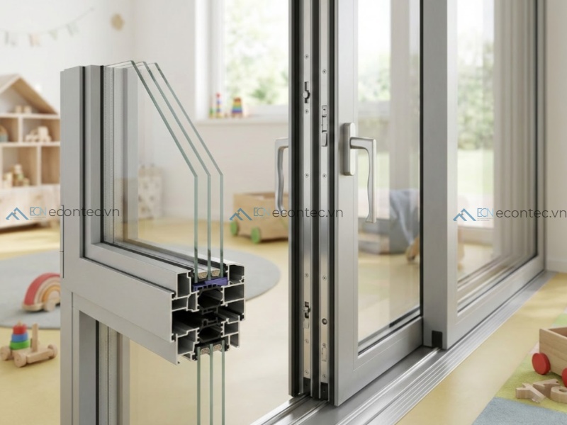 Cửa trượt đa chức năng an toàn cho không gian ban công