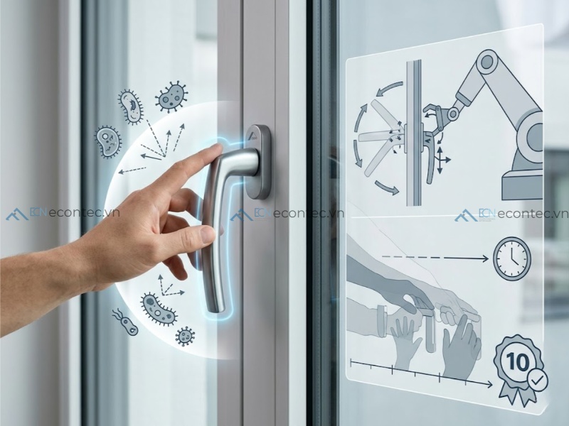 Khả năng kháng khuẩn và độ bền phụ kiện cửa nhôm cao cấp