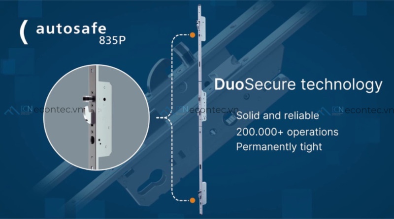 Khóa 835 kết hợp cơ học và công nghệ thông minh đa điểm