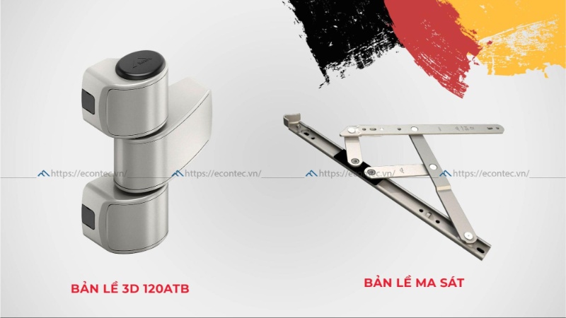Bản lề Roto 3D và chữ A bền chắc, điều chỉnh linh hoạt, vận hành ổn định