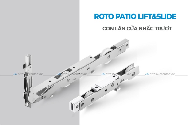 Con lăn cửa nhấc trượt Roto Patio Lift chịu tải lớn, vận hành êm